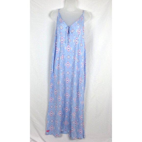 Simply Southern Collection Dress Touch Of Aztec Blue Maxi XL Boho Slipdress NWT - Picture 1 of 7